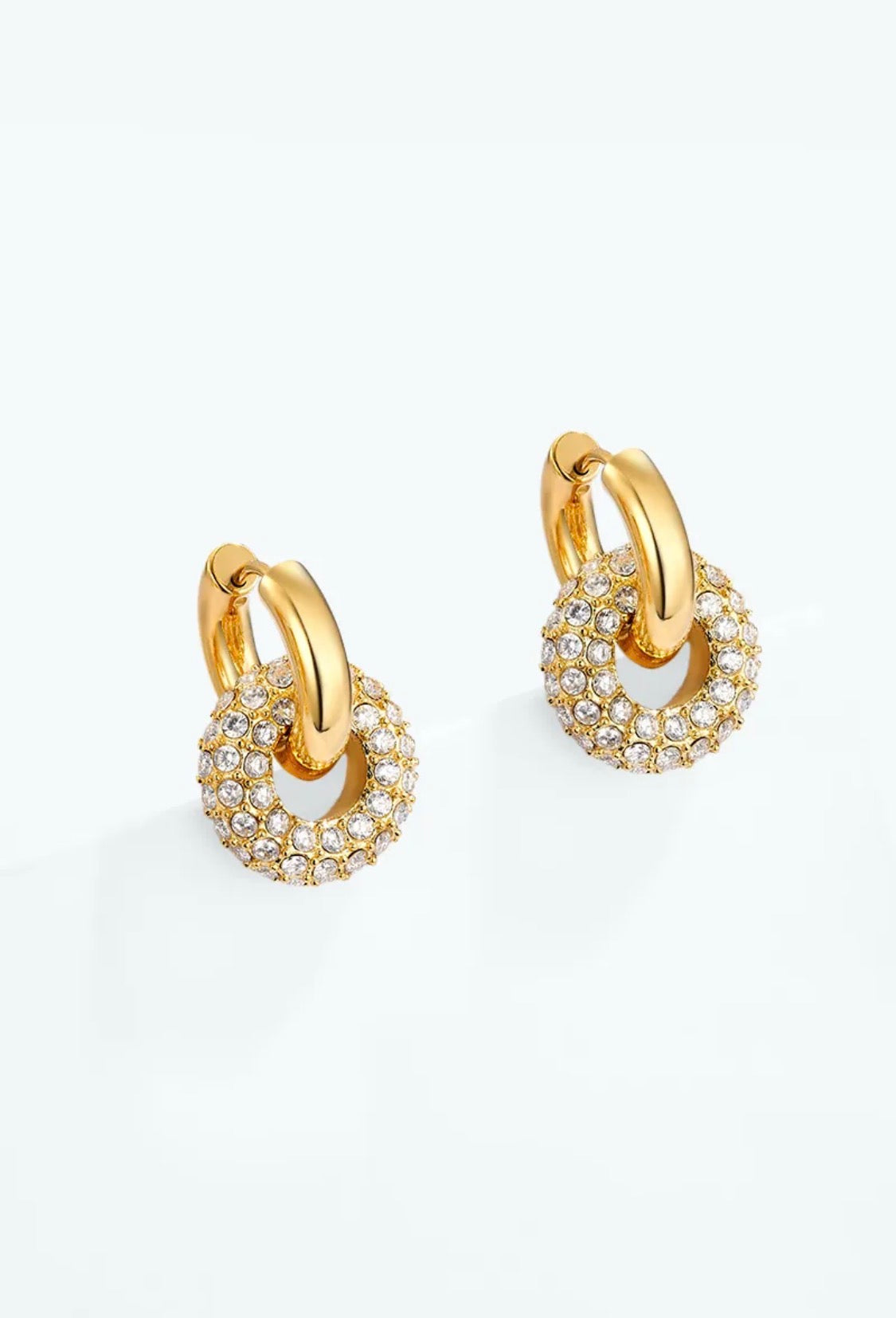 Boucles d'oreille créoles pavées BYREN | ÉLINE L'ATELIER