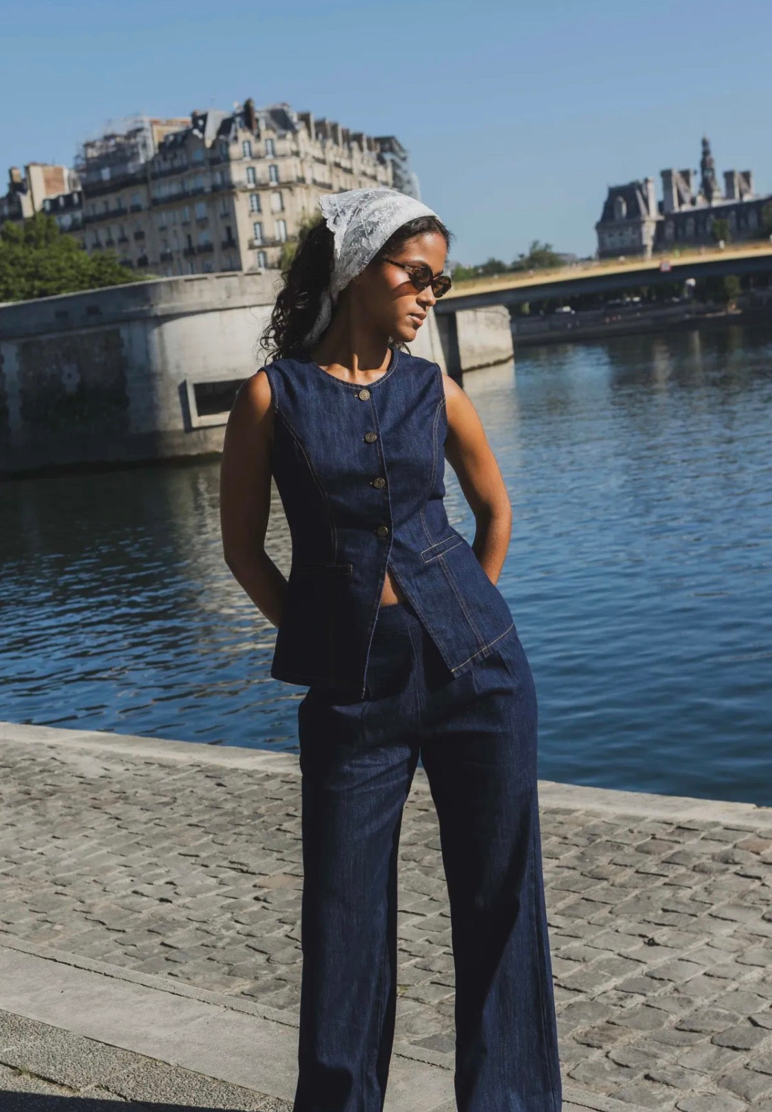 Foulard dentelle en viscose Éline BYREN | ÉLINE L'ATELIER