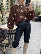Pull motif cœur taille unique — ESTEES BROWN