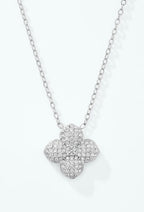Collier chaîne fine trèfle pavé zircons ÉLINE L'ATELIER