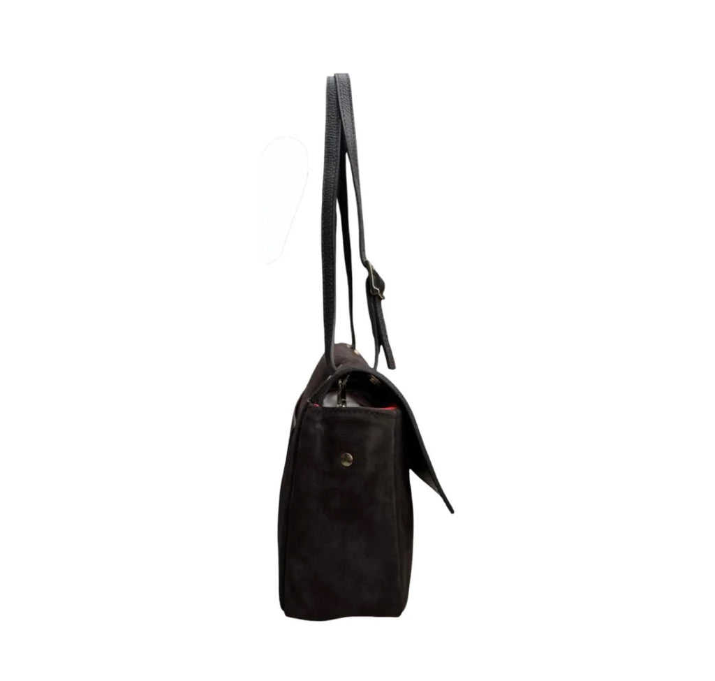 Sac à épaule en cuir suédé Aura M LOUISA LEE