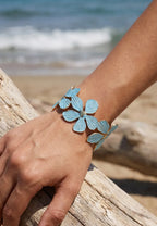 Bracelet jonc ouvert à fleurs BIJOUX MYSTÈRES