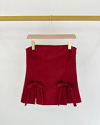 Top bustier satiné avec noeud frime