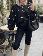 Pull motif cœur taille unique — ESTEES BROWN