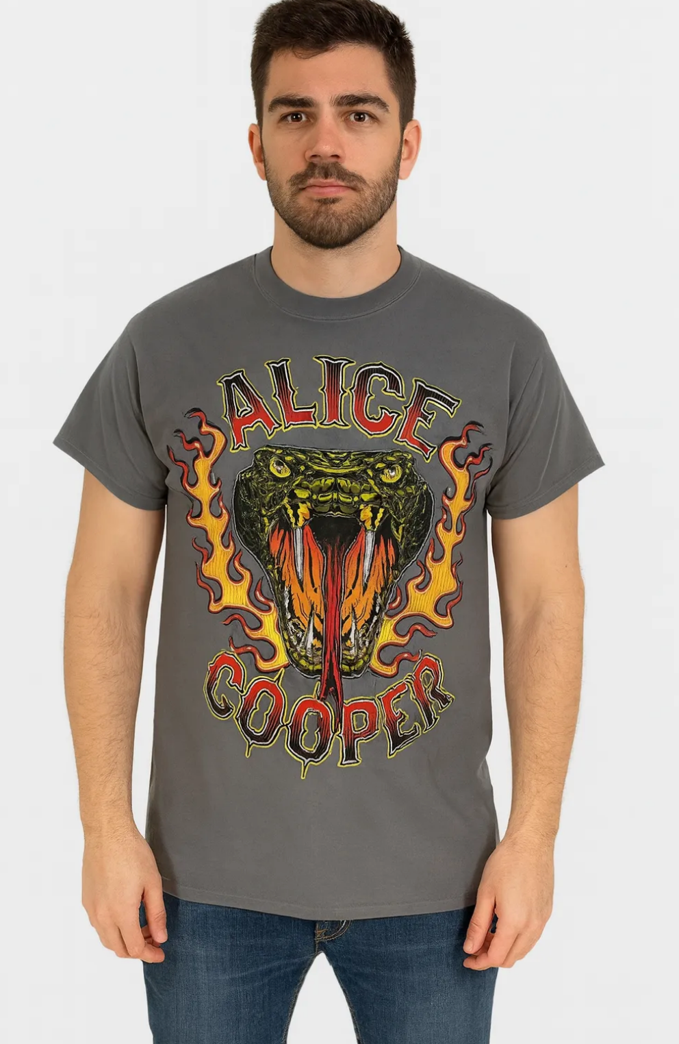 T-shirt Homme Alice Cooper - Tournée Snake Flames