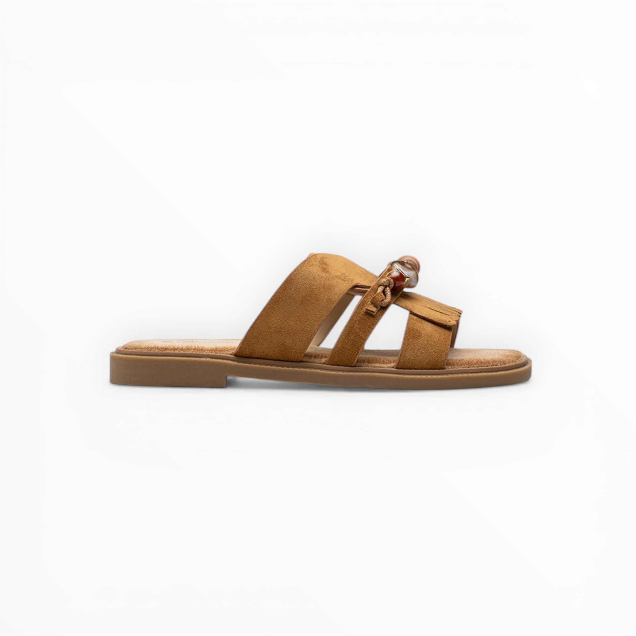Mules Bohèmes Femme avec Franges et Perles Ethniques - Lady Glory - Chaussures Femme - LADY GLORY
