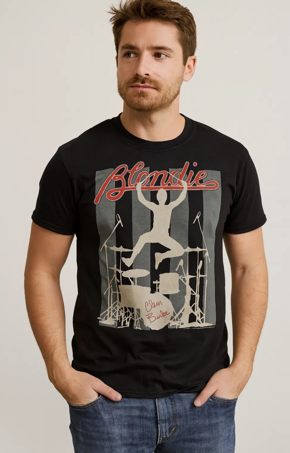Blondie - T-shirt homme à manches courtes Clem Burke - T-shirt homme - Official Store