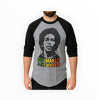 T-shirt Baseball Raglan Bob Marley Bob Wailers Homme