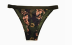 Maillot de Bain Bikini Triangle Fleuri Kaki - 2 Pièces Femme