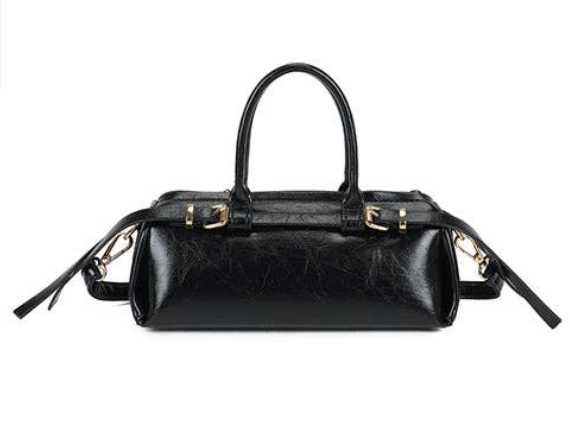 Sac à Main Maïa Verni Noir -Gallantry Petit Sac Structuré