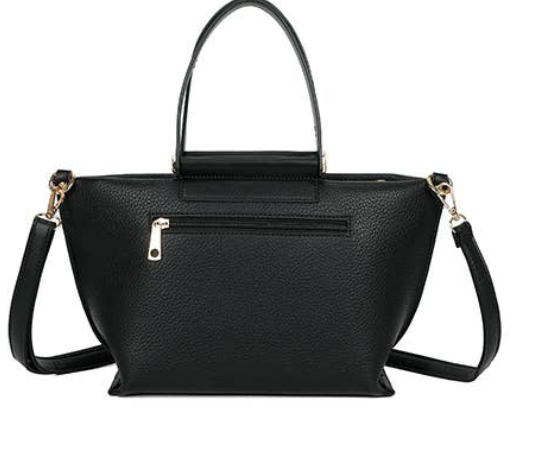 Sac à Main Hedra Noir - Sac Structuré Compact avec Bandoulière Ajustable