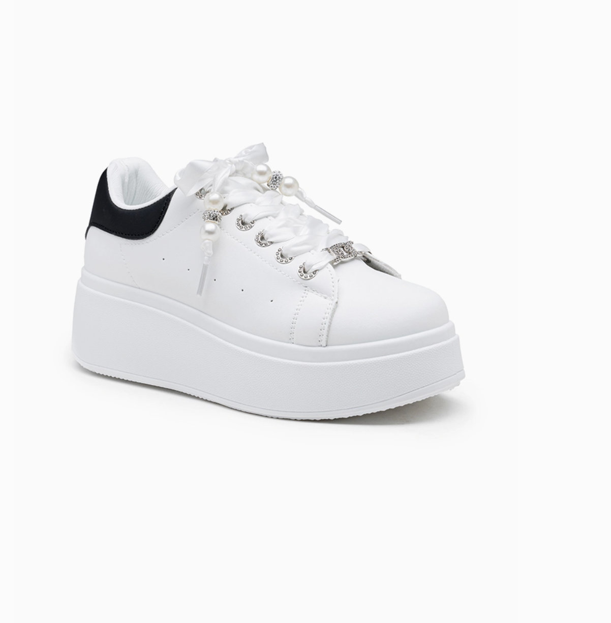 Sneakers Plateforme Perlées Détails Chaîne Métallique  LADY GLORY