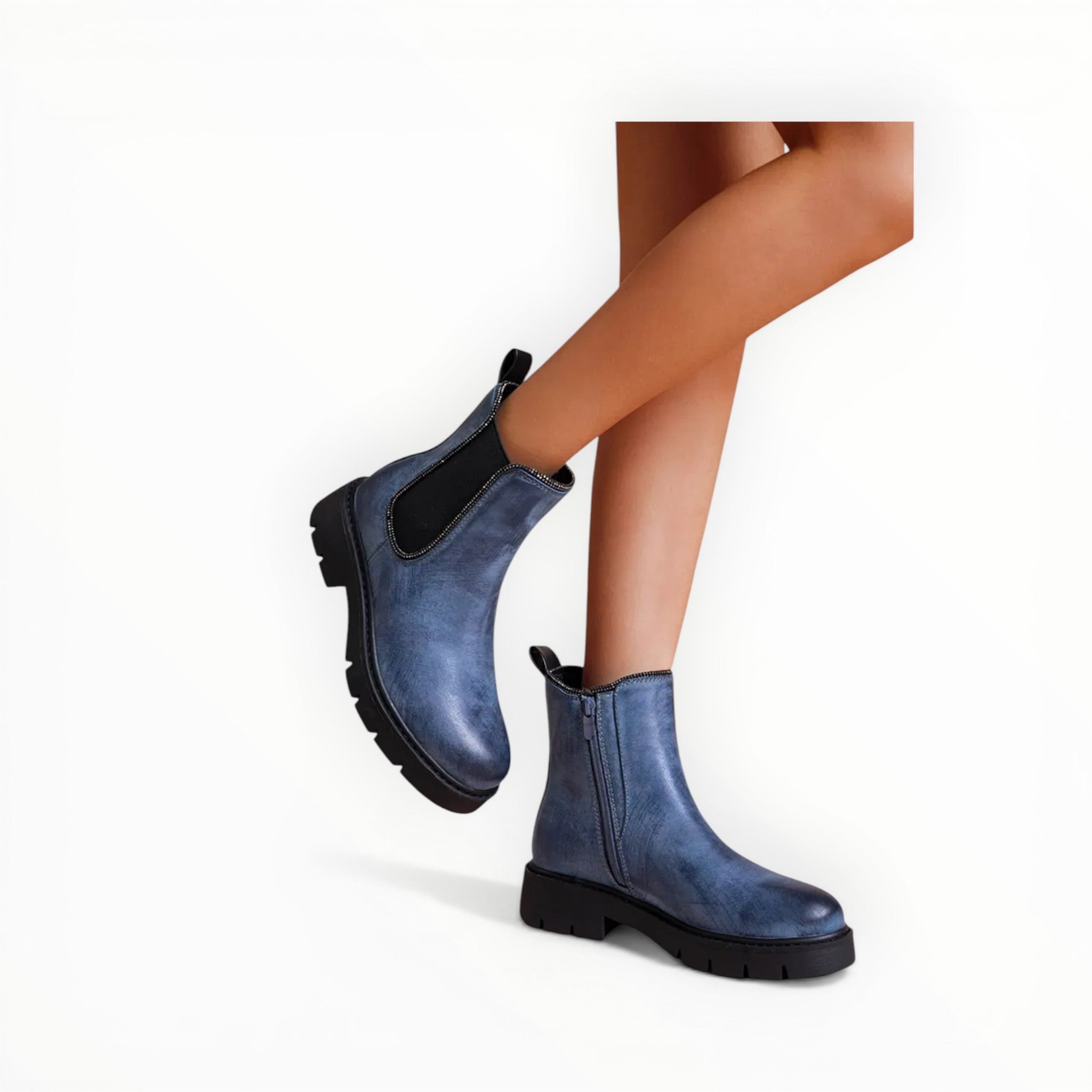 Bottines Chelsea Semelle Crantée Épaisse Goussets Élastiques – LADY GLORY - Chaussure Femme - LADY GLORY