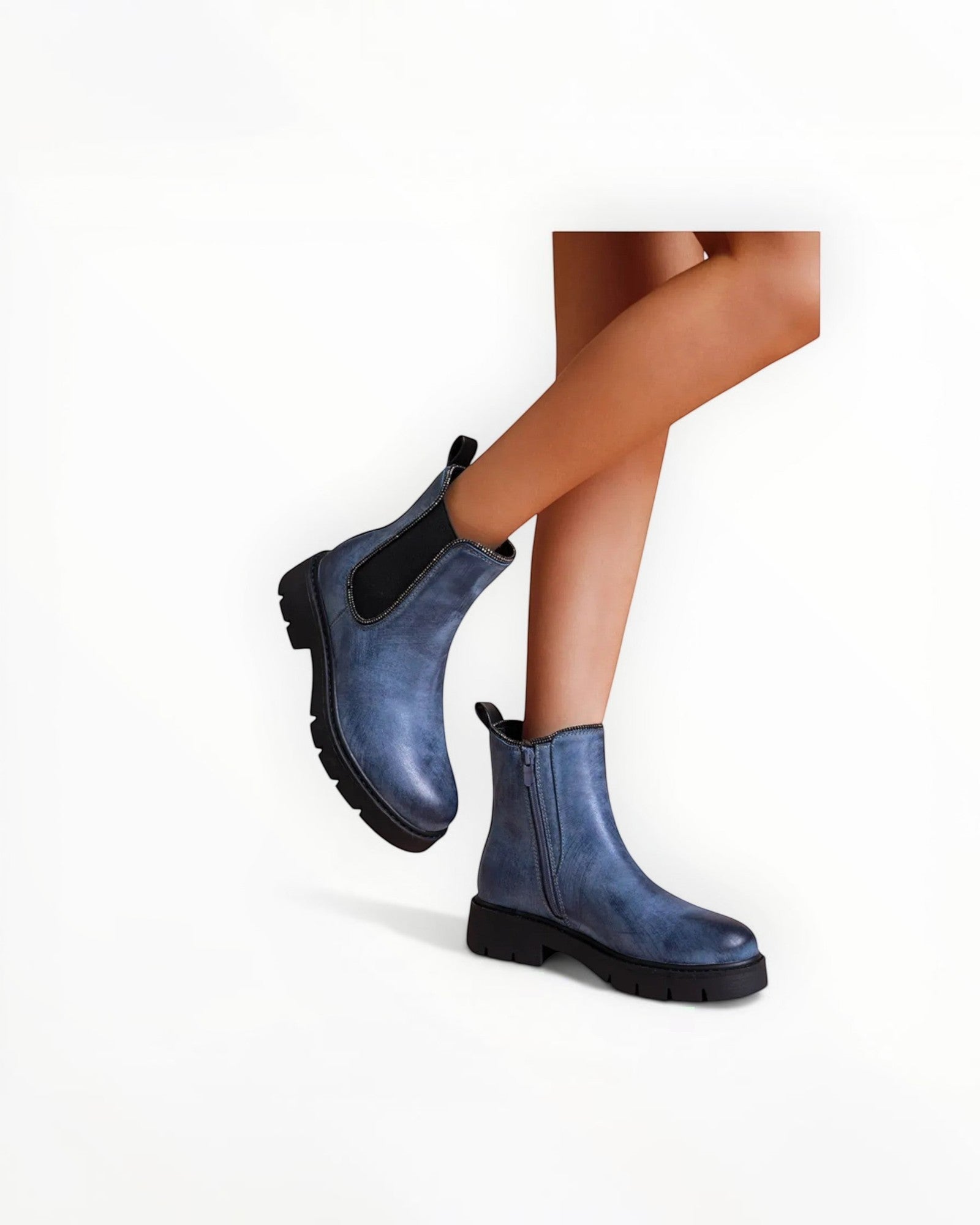 Bottines Chelsea Semelle Crantée Épaisse Goussets Élastiques – LADY GLORY