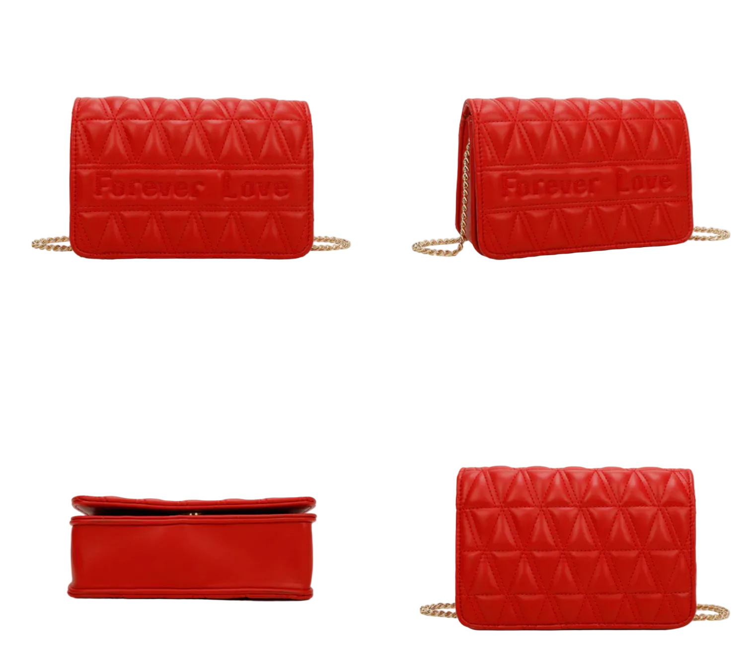 Sac à Main Simili Cuir Chaîne Dorée Bouton-Pression Forever Love  Gallantry