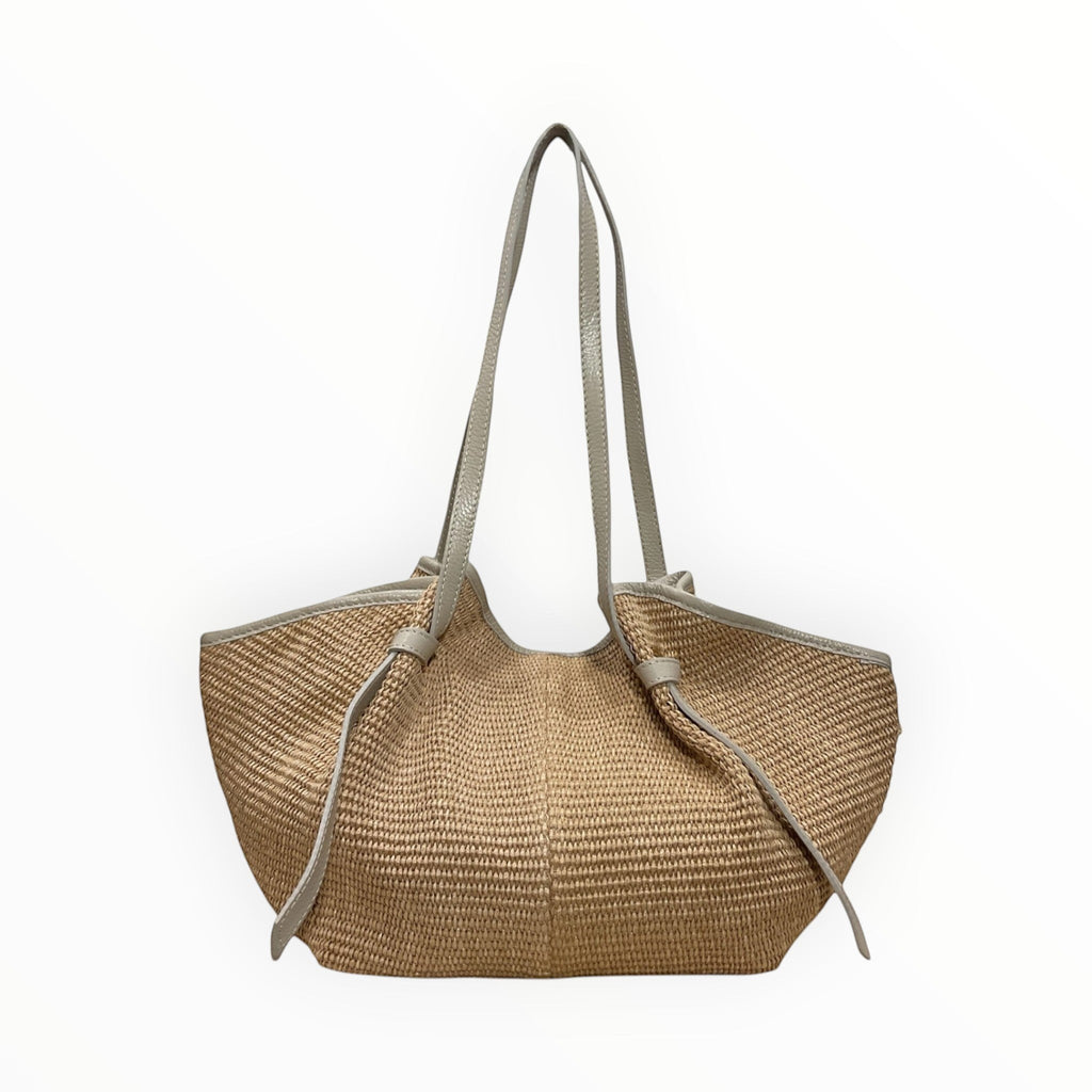 Sac Cuir Raphia Medium Shopping LOUISA LEE - Sacs - LOUISA LEE