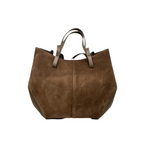 Sac Shopping Cuir Suédé Double Bandoulière LOUISA LEE