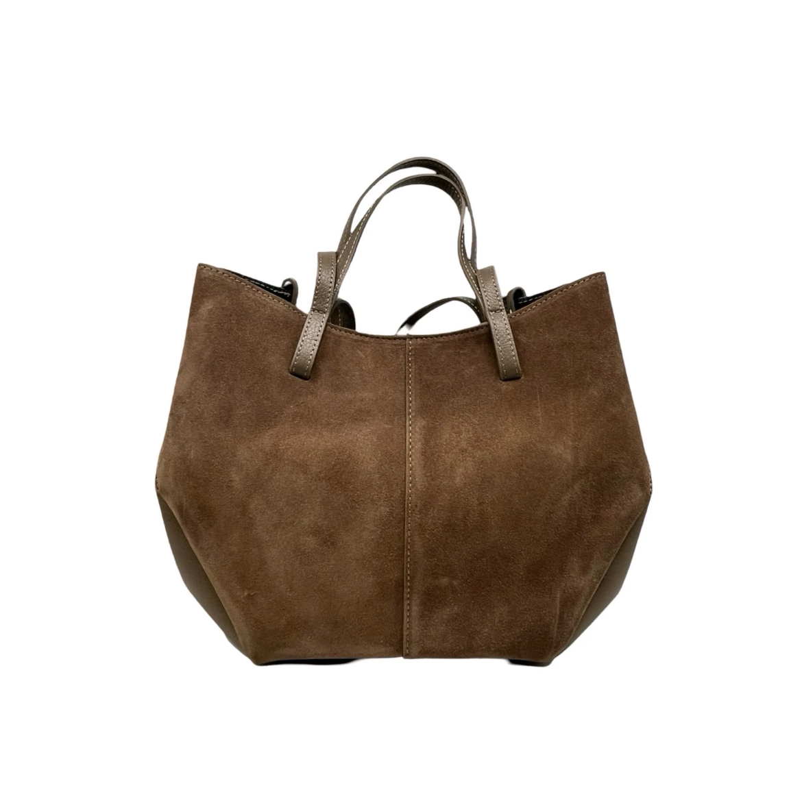 Sac Shopping Cuir Suédé Double Bandoulière LOUISA LEE - Sacs - LOUISA LEE