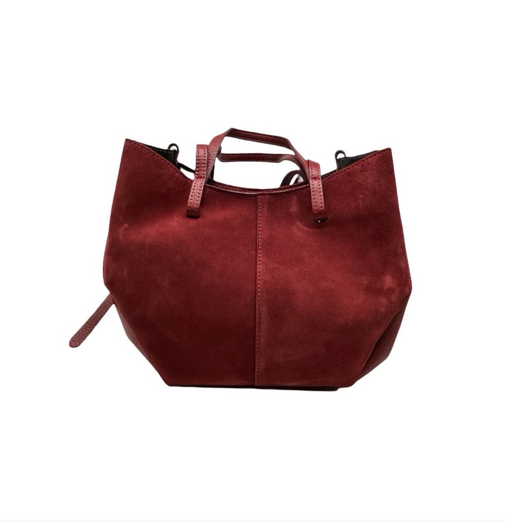 Sac Shopping Cuir Suédé Double Bandoulière LOUISA LEE