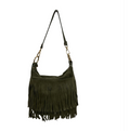 Sac Bandoulière Cuir Suédé Franges Chantale LOUISA LEE