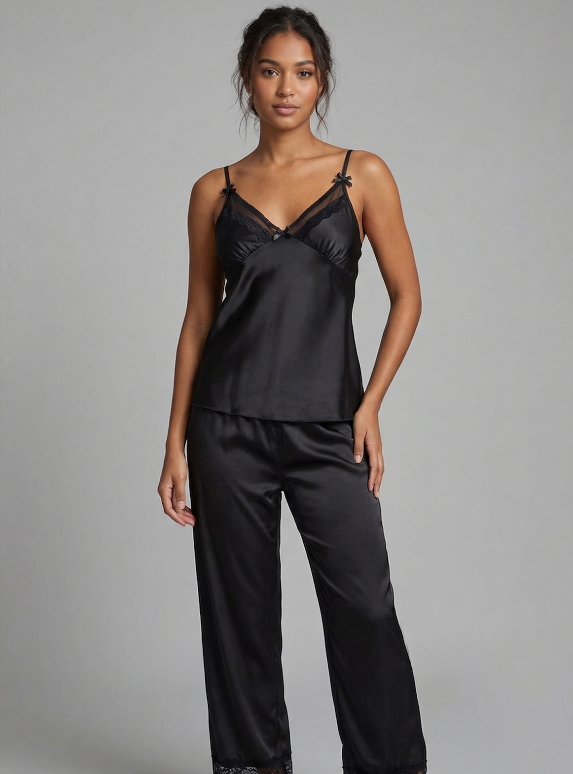 Ensemble Pyjama Débardeur et Pantalon Imitation Soie BELLE COM'ELLE - Linge de nuit - BELLE COM'ELLE