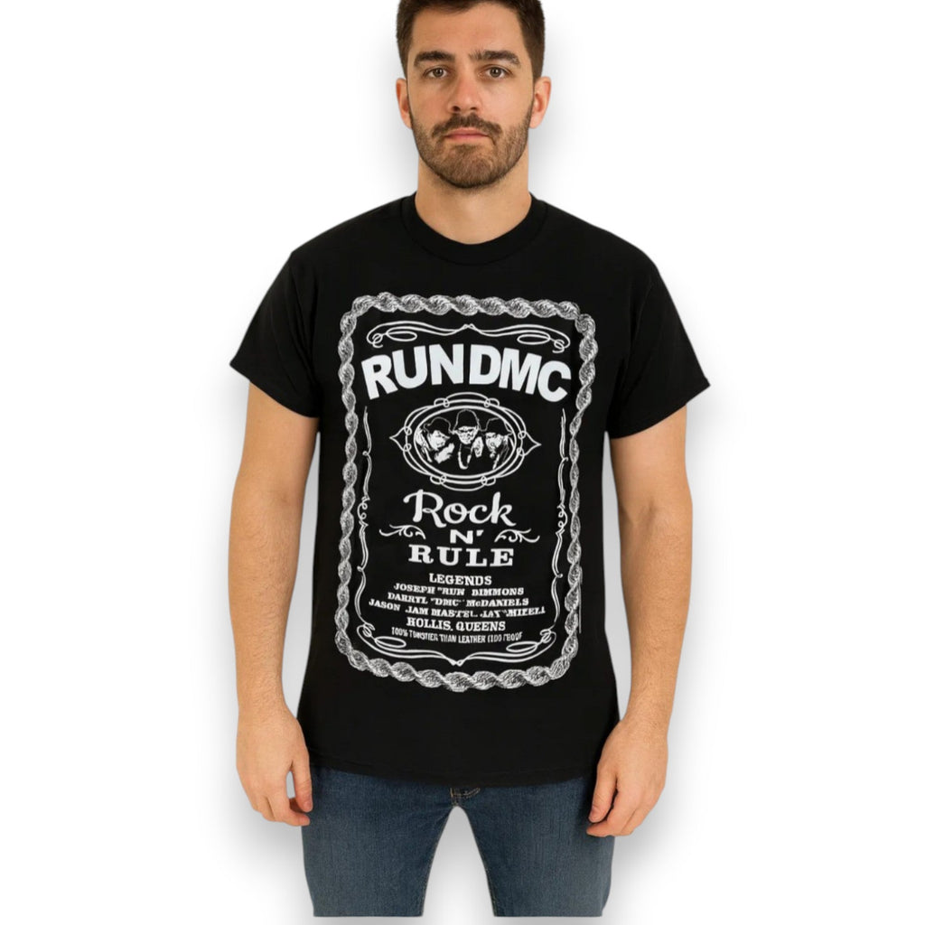 T-shirt Run DMC Rock and Rule Whiskey Homme