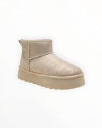 Chelsea Boot Plateforme Effet Brillant PU À Enfiler – LADY GLORY