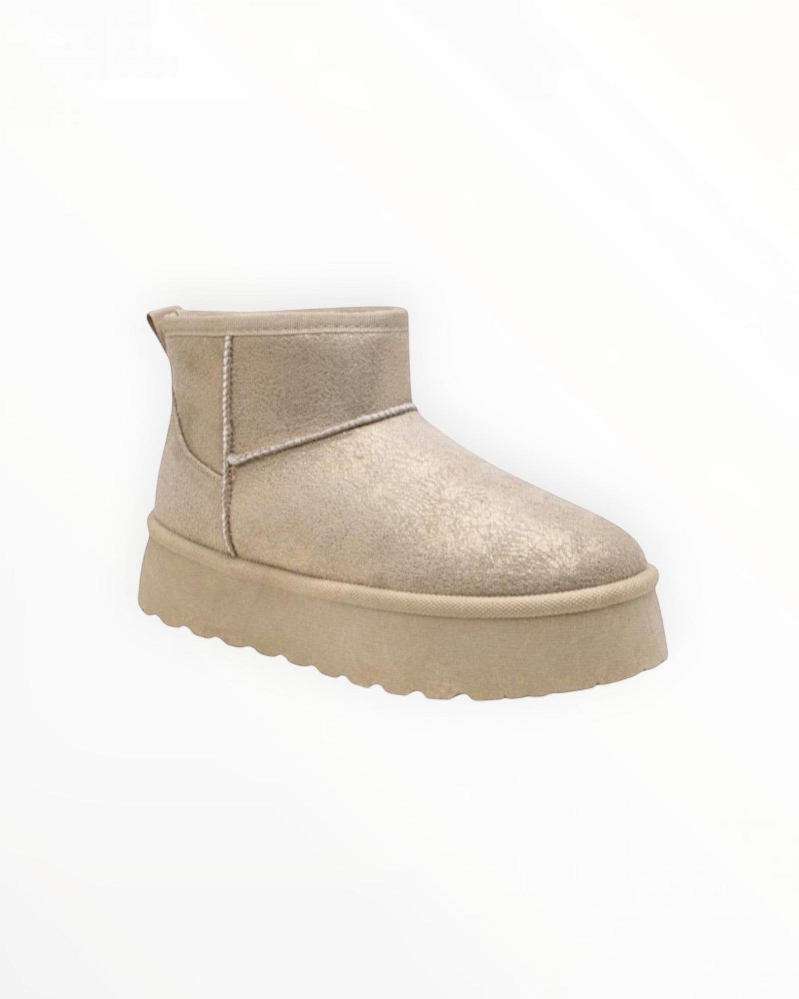 Chelsea Boot Plateforme Effet Brillant PU À Enfiler – LADY GLORY