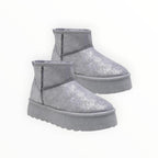 Chelsea Boot Plateforme Effet Brillant PU À Enfiler – LADY GLORY