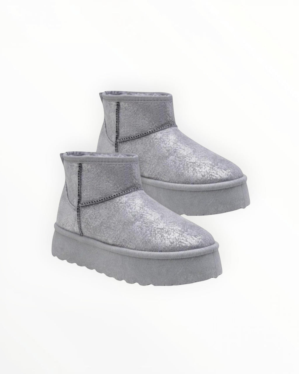 Chelsea Boot Plateforme Effet Brillant PU À Enfiler – LADY GLORY