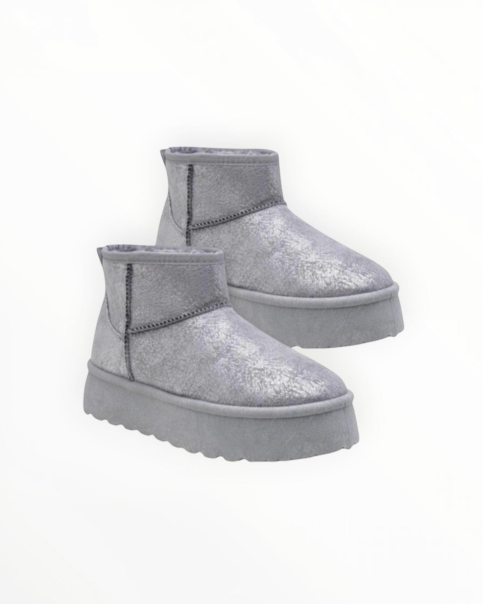 Chelsea Boot Plateforme Effet Brillant PU À Enfiler – LADY GLORY