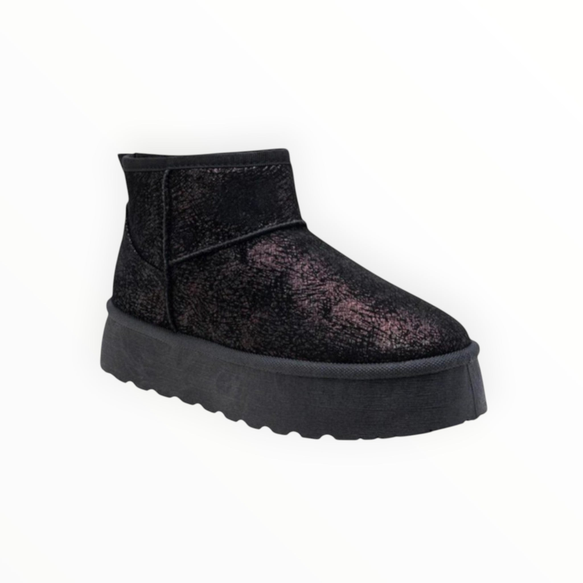Chelsea Boot Plateforme Effet Brillant PU À Enfiler – LADY GLORY - Chaussure Femme - LADY GLORY