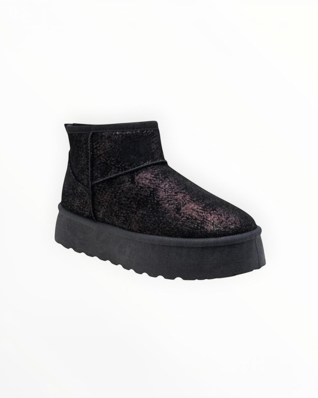 Chelsea Boot Plateforme Effet Brillant PU À Enfiler – LADY GLORY