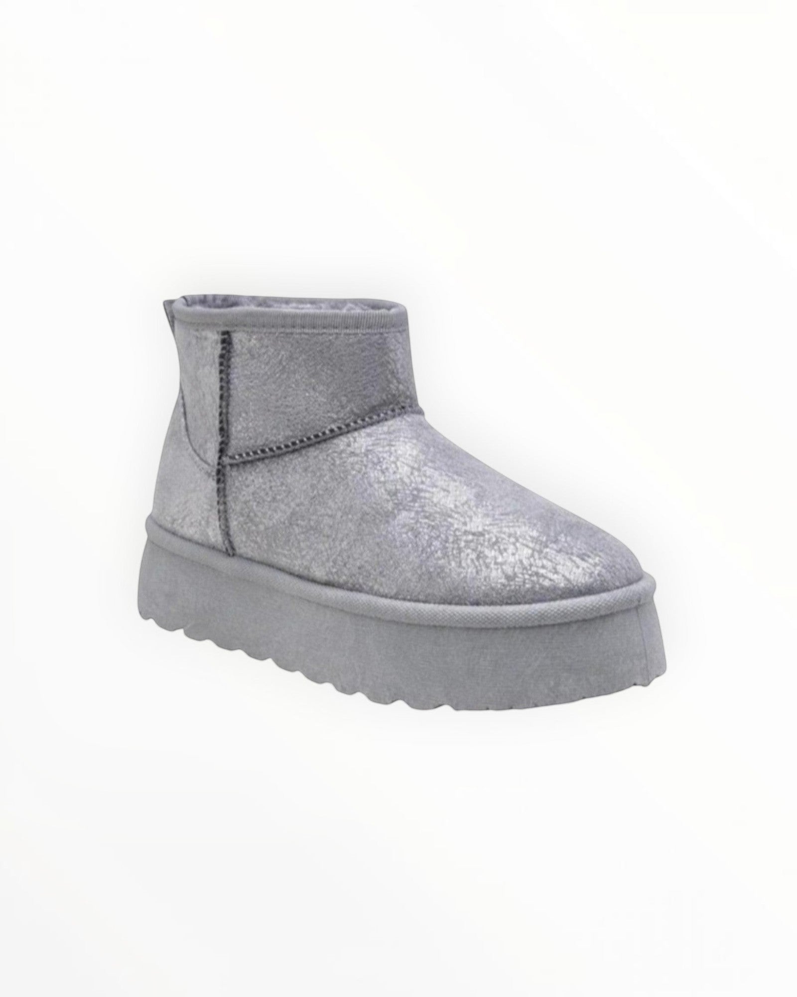 Chelsea Boot Plateforme Effet Brillant PU À Enfiler – LADY GLORY