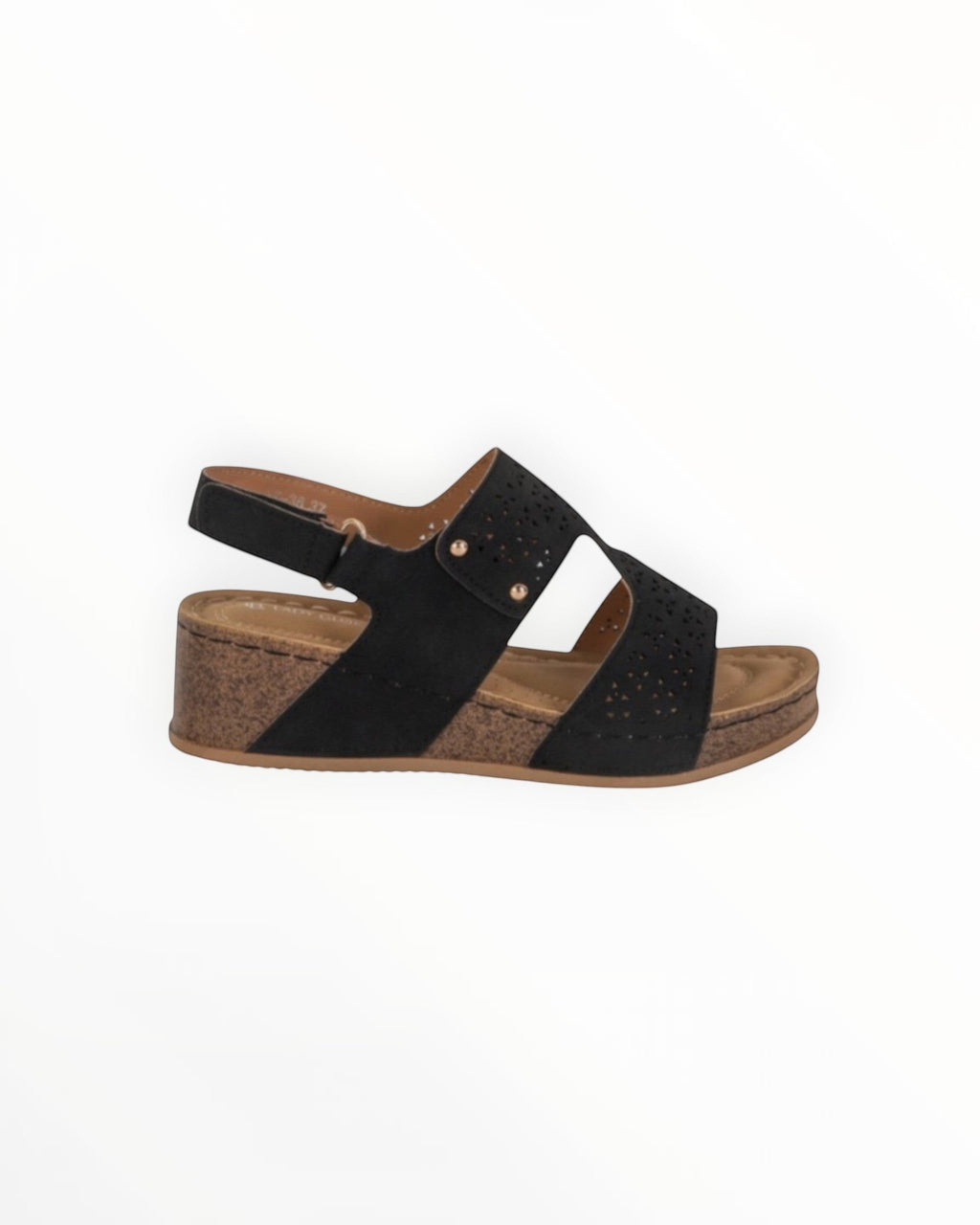 Sandale Compensée Scratch Motifs Perforés PU Bohème – LADY GLORY - Chaussure Femme - LADY GLORY