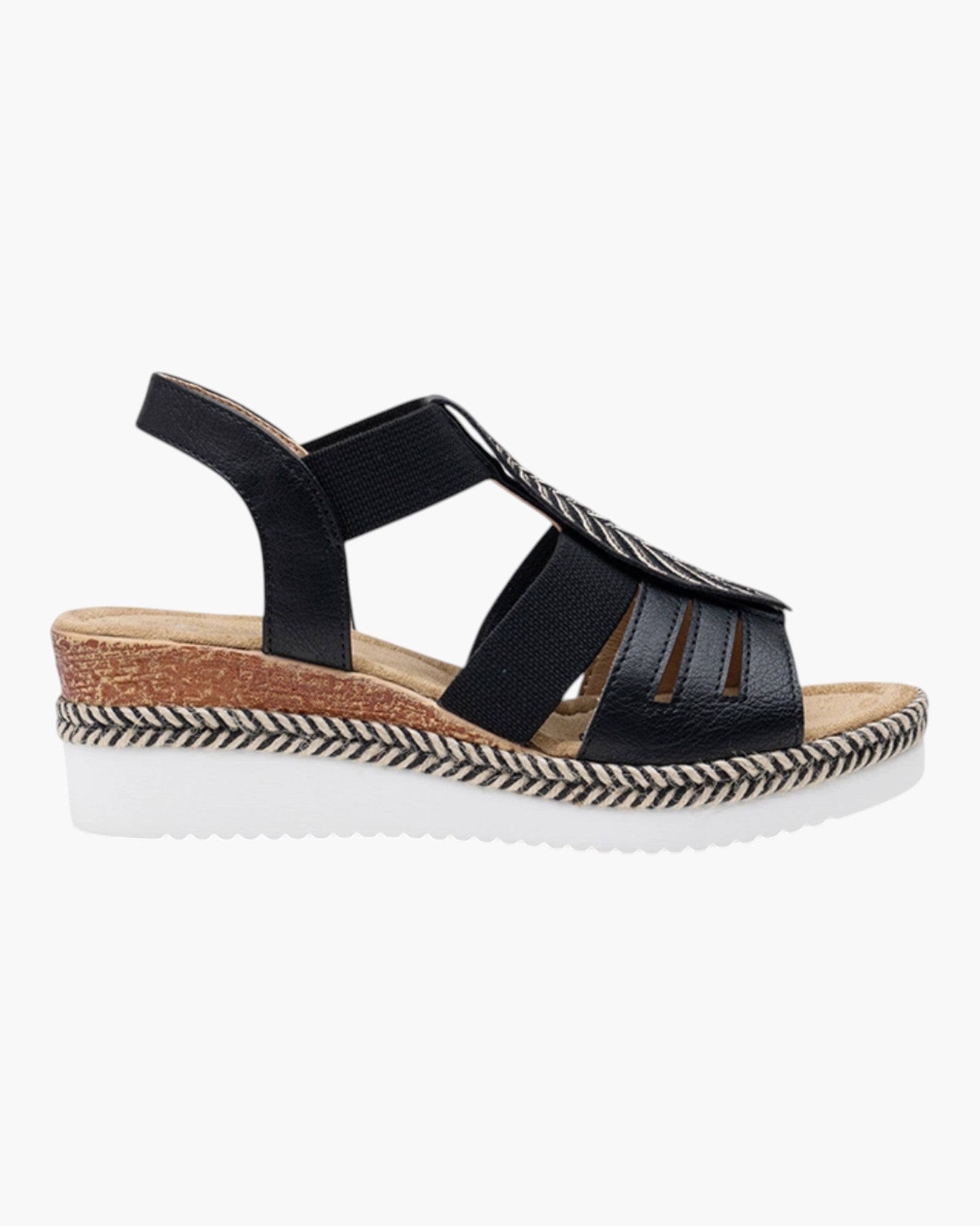 Sandales Compensées Plume Brodée LADY GLORY - Chaussure Femme - LADY GLORY