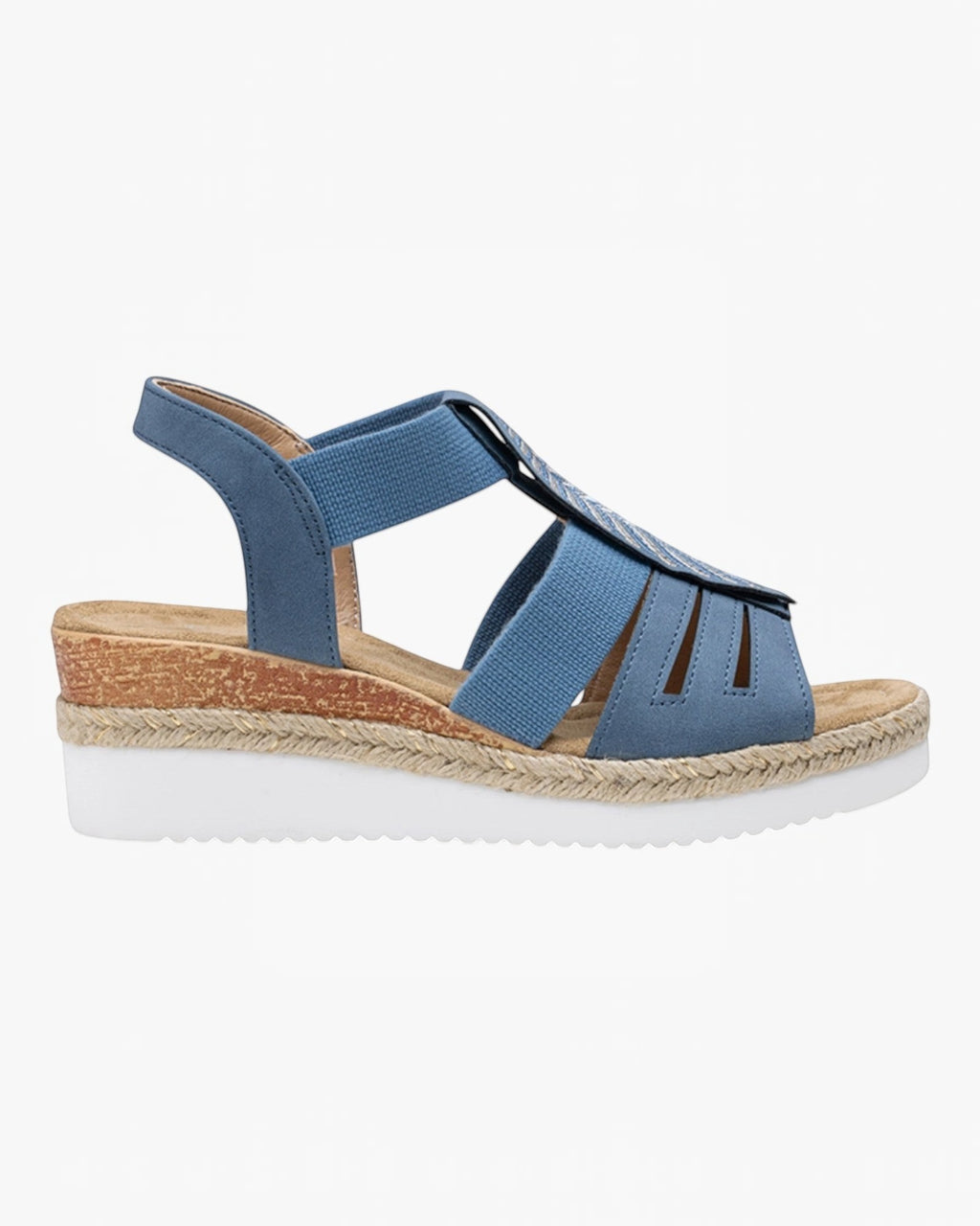 Sandales Compensées Plume Brodée LADY GLORY - Chaussure Femme - LADY GLORY