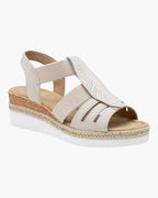 Sandales Compensées Plume Brodée LADY GLORY - Chaussure Femme - LADY GLORY