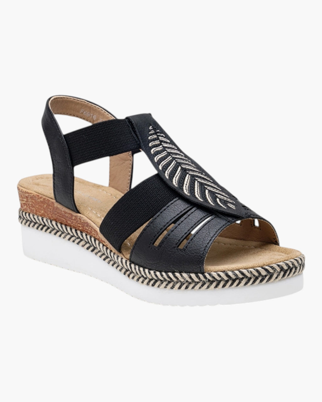 Sandales Compensées Plume Brodée LADY GLORY - Chaussure Femme - LADY GLORY