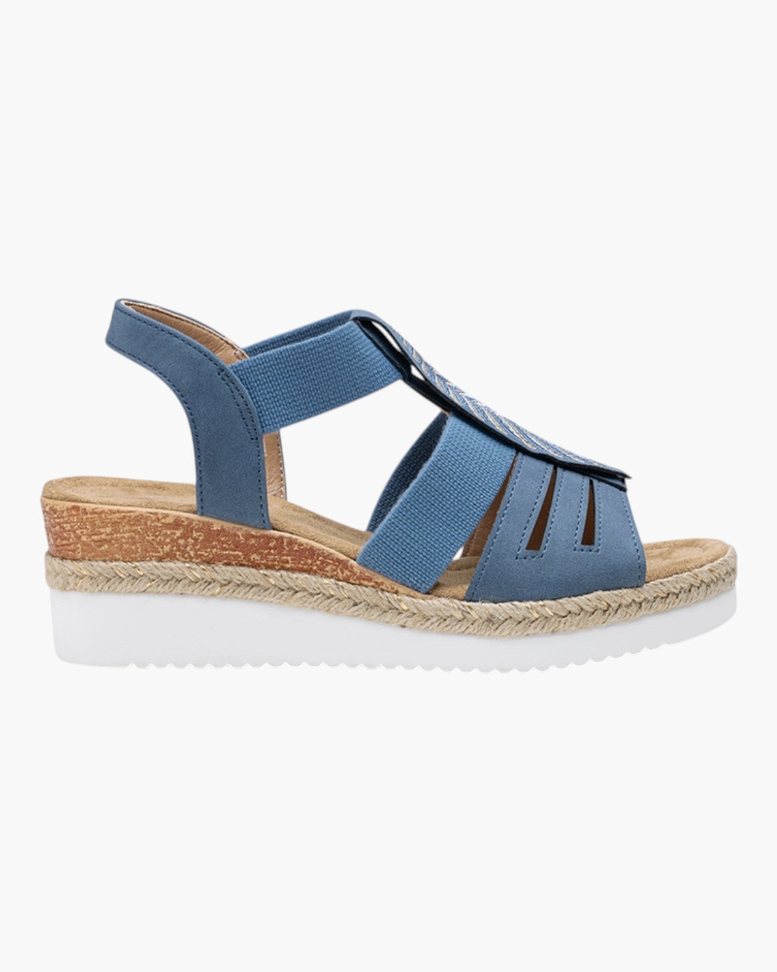 Sandales Compensées Plume Brodée LADY GLORY - Chaussure Femme - LADY GLORY