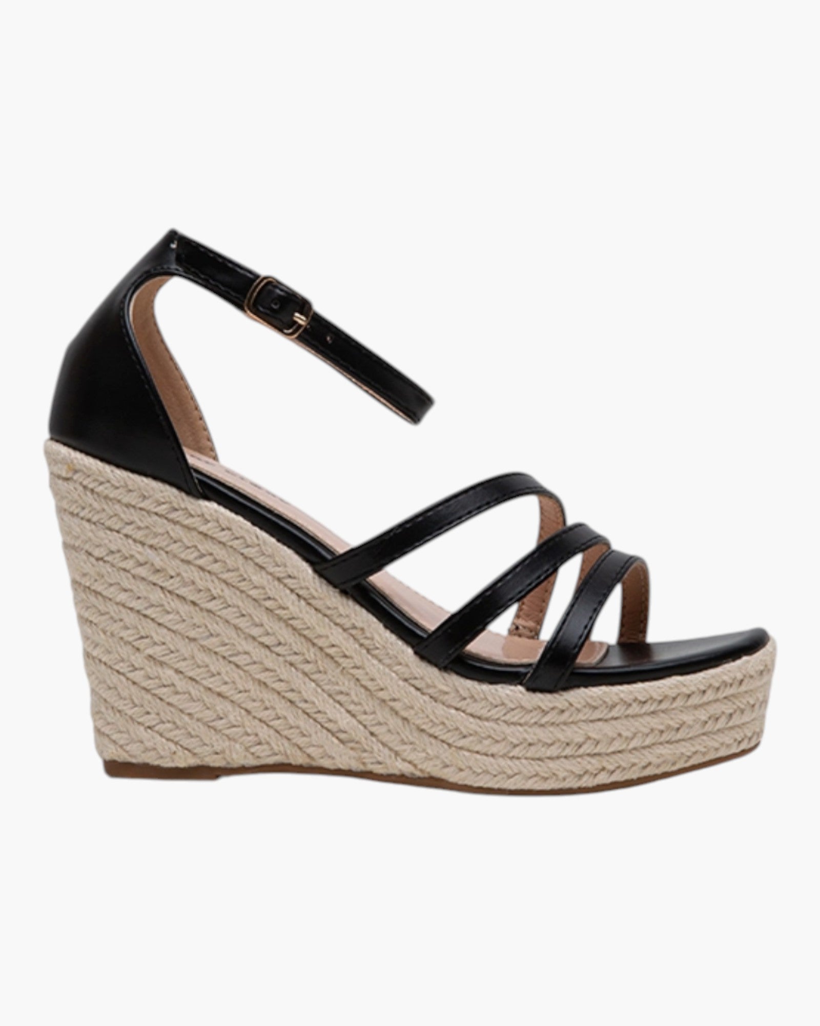 Sandales Compensées Corde 3 Bandes LADY GLORY - Chaussure Femme - LADY GLORY