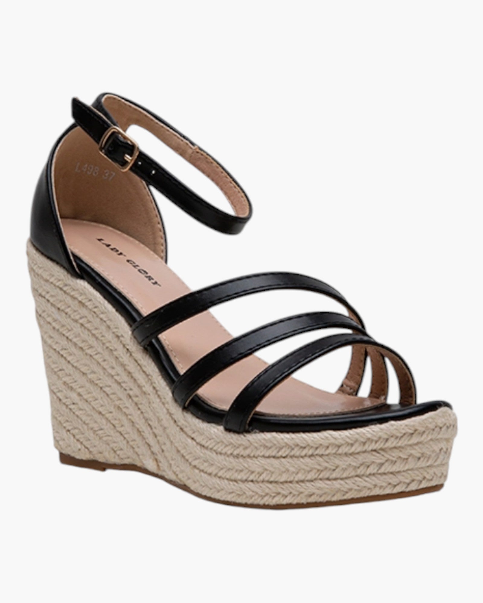 Sandales Compensées Corde 3 Bandes LADY GLORY - Chaussure Femme - LADY GLORY