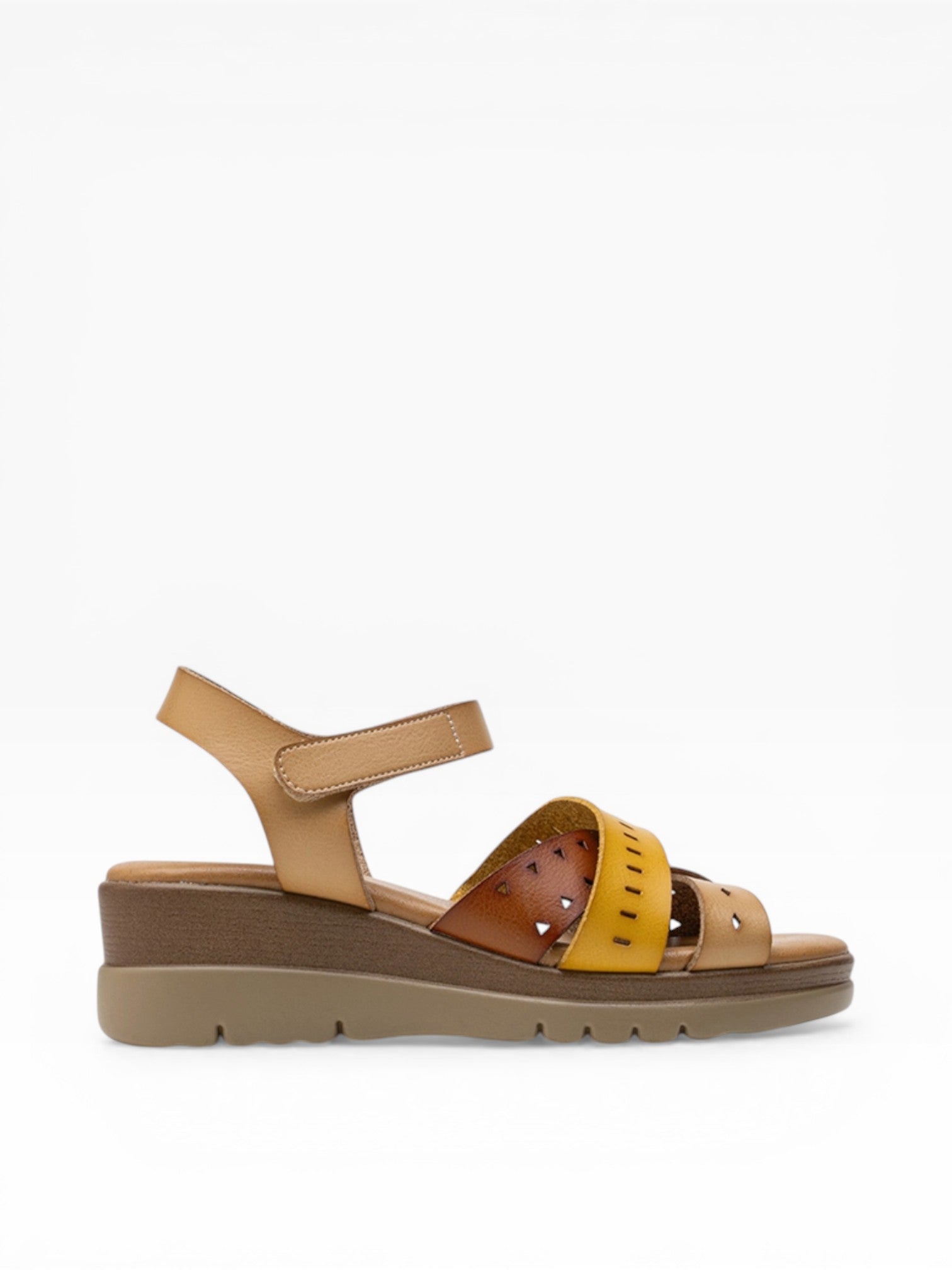 Sandales Compensées Brides Entrecroisées Perforées LADY GLORY - Chaussure Femme - LADY GLORY
