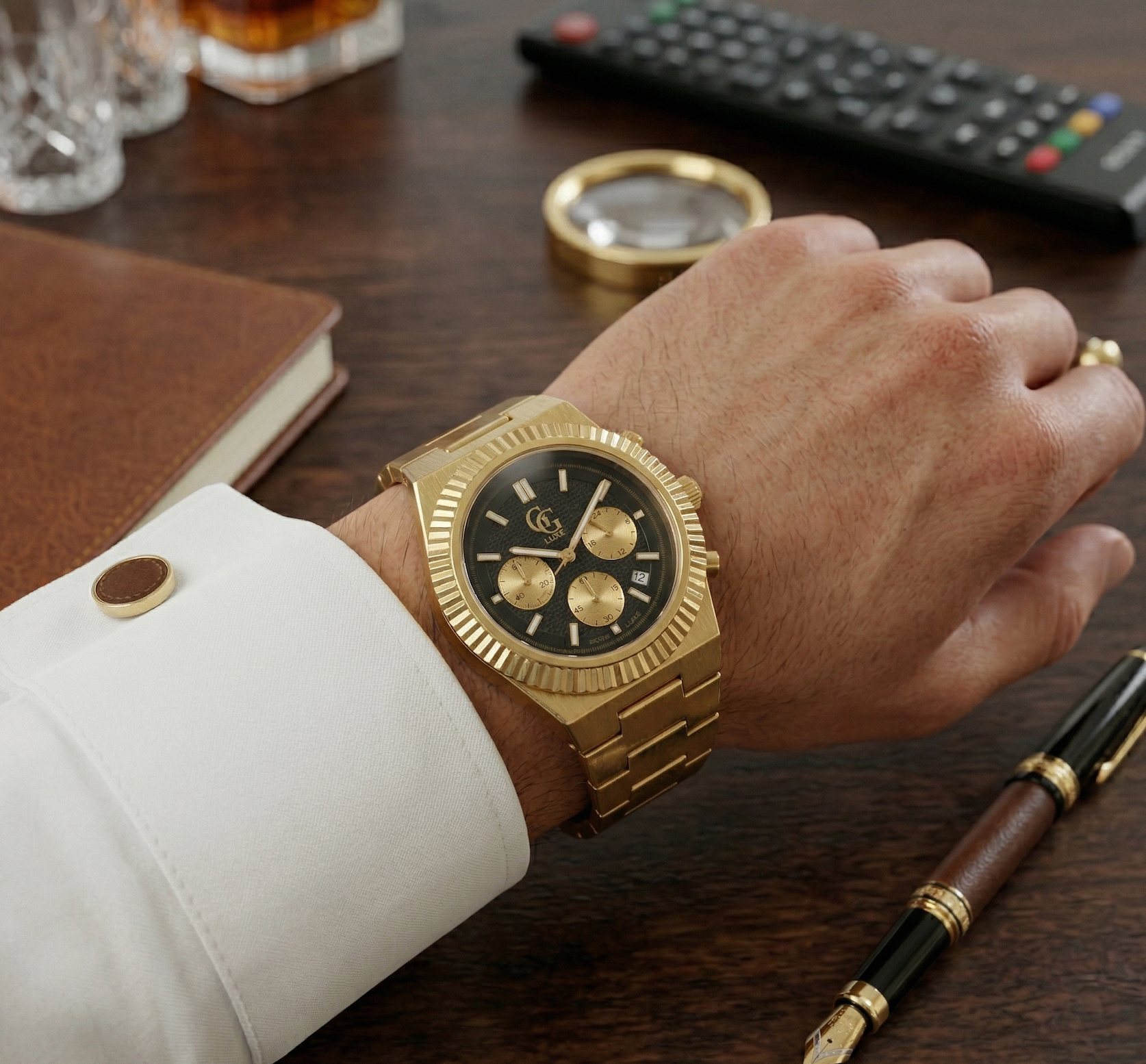 Montre Chronographe Sterling Dorée Noir GG LUXE WATCH - Montre - GG LUXE WATCH