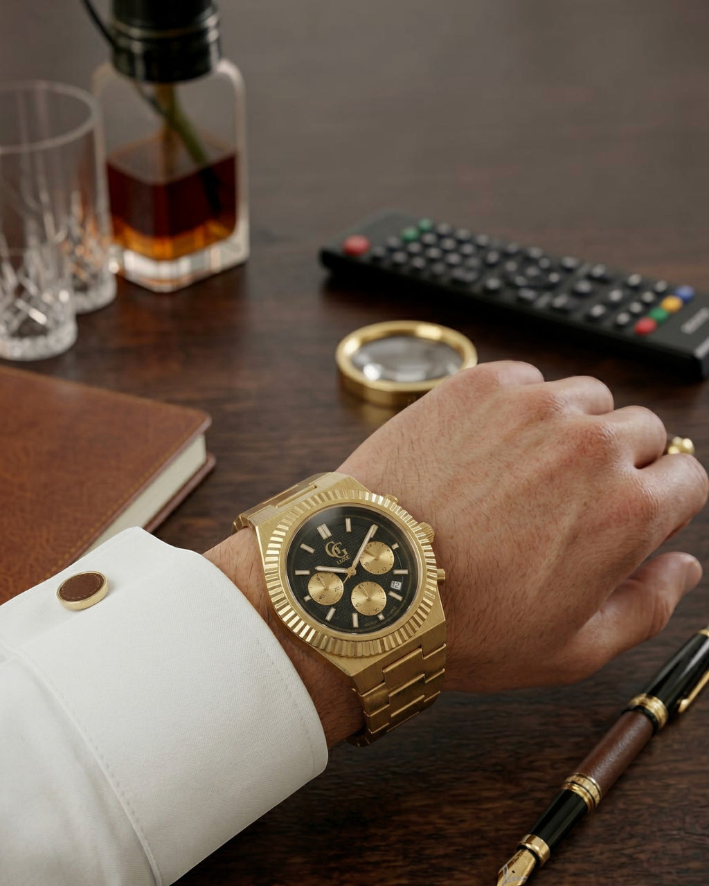 Montre Chronographe Sterling Dorée Noir GG LUXE WATCH - Montre - GG LUXE WATCH