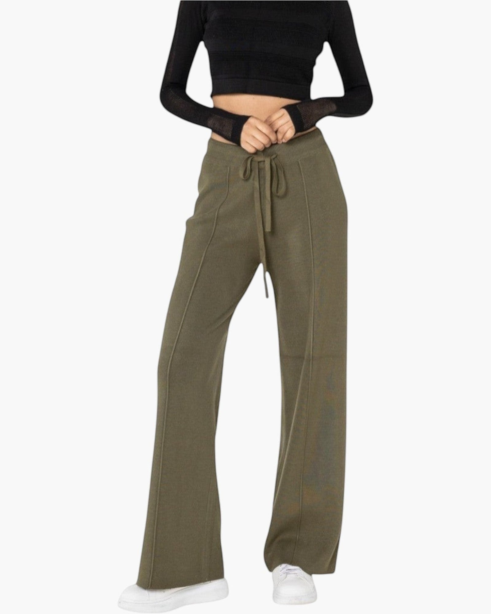 Pantalon en maille confort cocooning évasé NINA CARTER - Pantalon Femme - Nina Carter