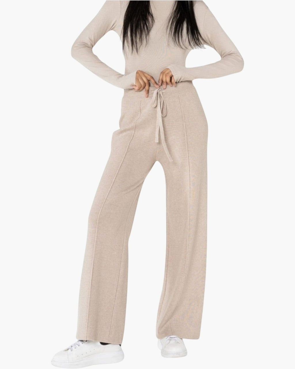 Pantalon en maille confort cocooning évasé NINA CARTER - Pantalon Femme - Nina Carter