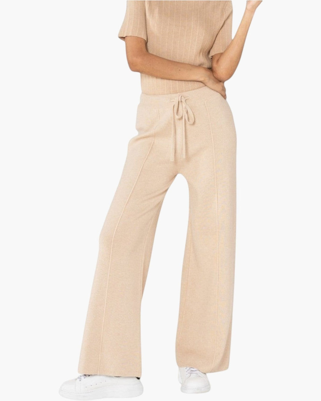 Pantalon en maille confort cocooning évasé NINA CARTER - Pantalon Femme - Nina Carter