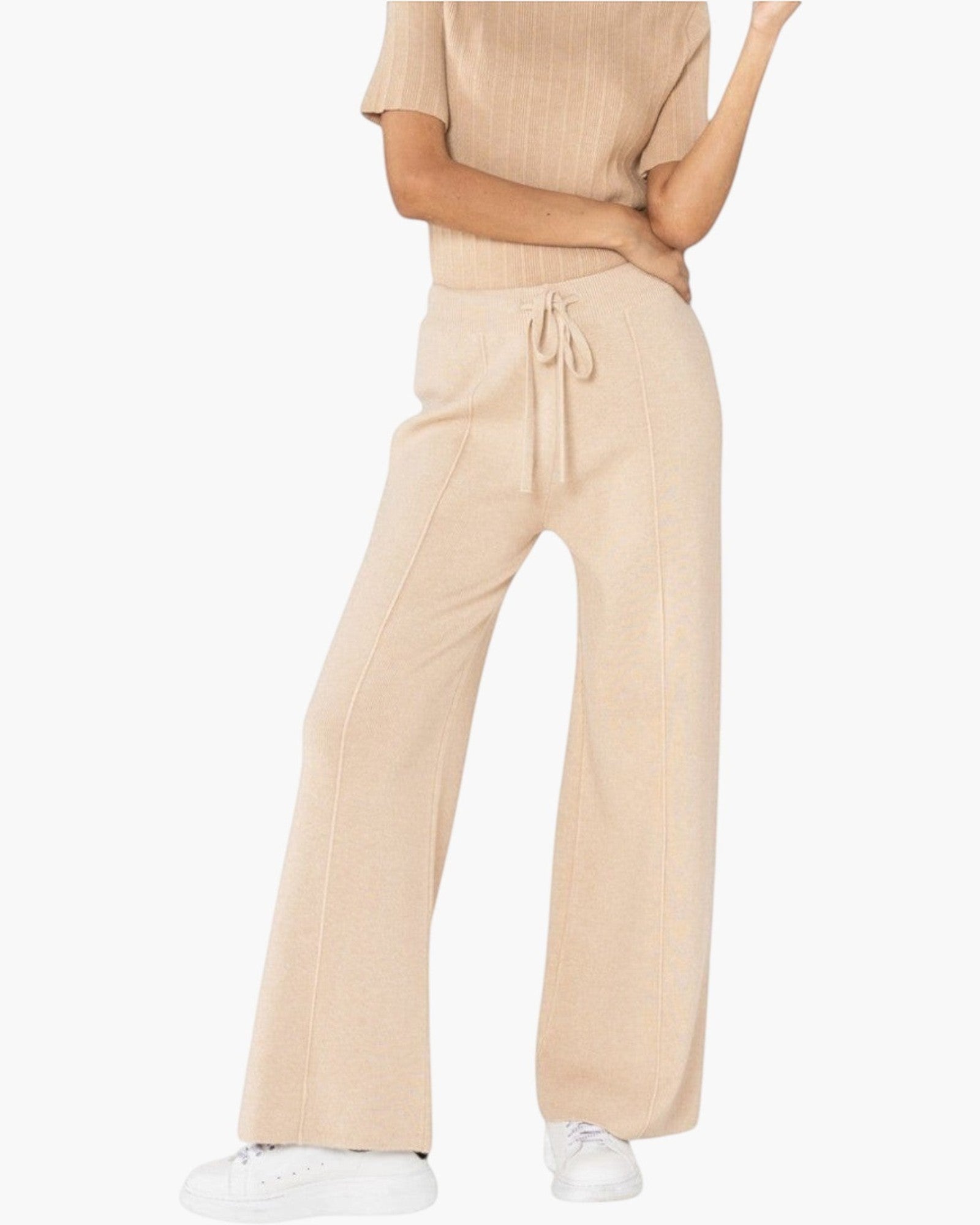 Pantalon en maille confort cocooning évasé NINA CARTER - Pantalon Femme - Nina Carter