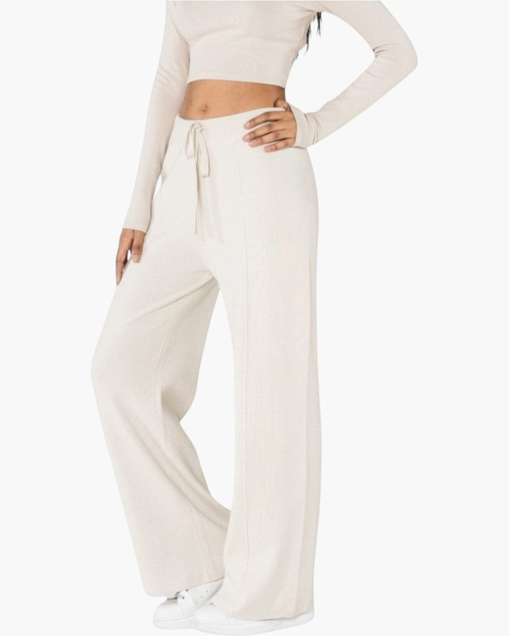 Pantalon en maille confort cocooning évasé NINA CARTER - Pantalon Femme - Nina Carter